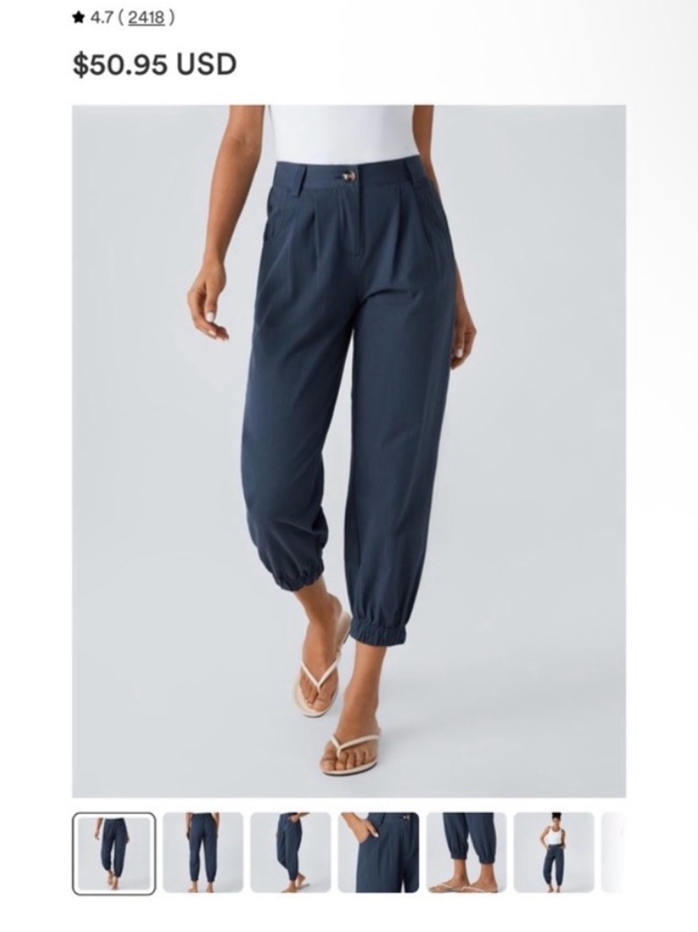 HALARA Cotton Jogger pant Navy MSRP $51